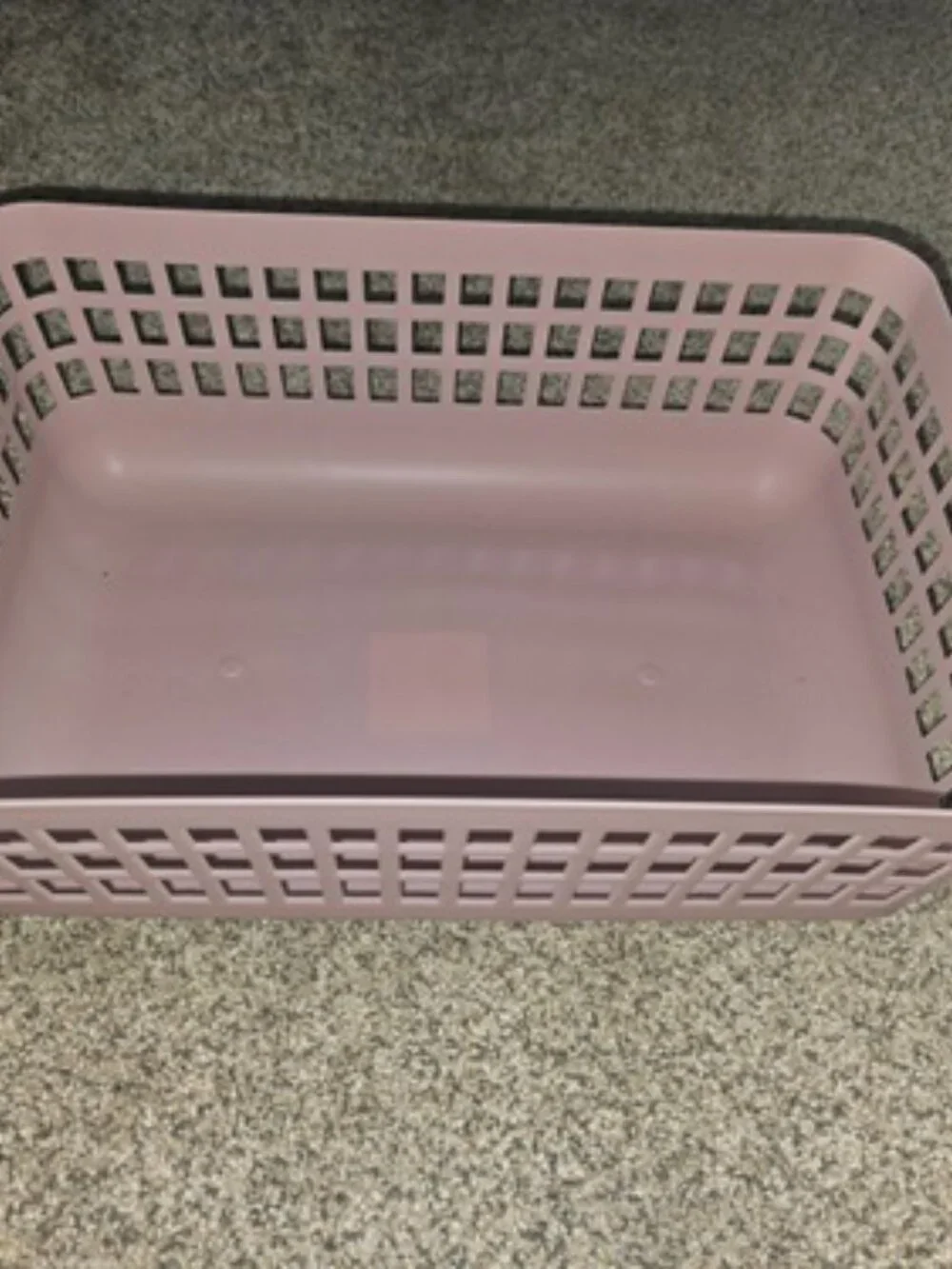 Blush Pink Plastic Storage Basket Organizer w/ Handles 14x9